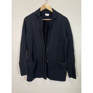 J.Crew Factory Black Cotton Sweater Blazer Women's Size Small S Minimalist